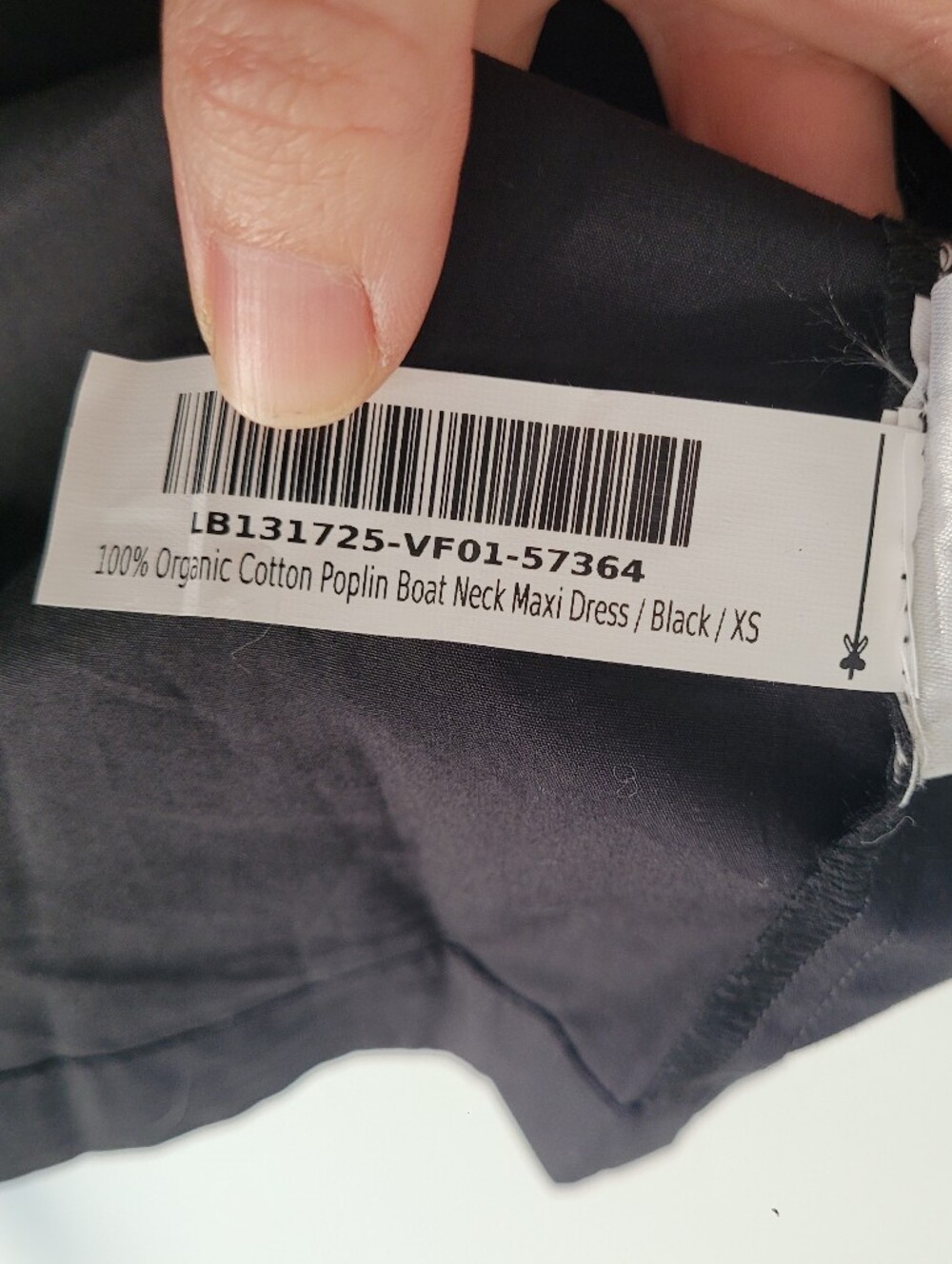 NWT Quince 100% Organic Cotton Poplin Boat Neck Maxi Dress - Black XS - Picture 7 of 10